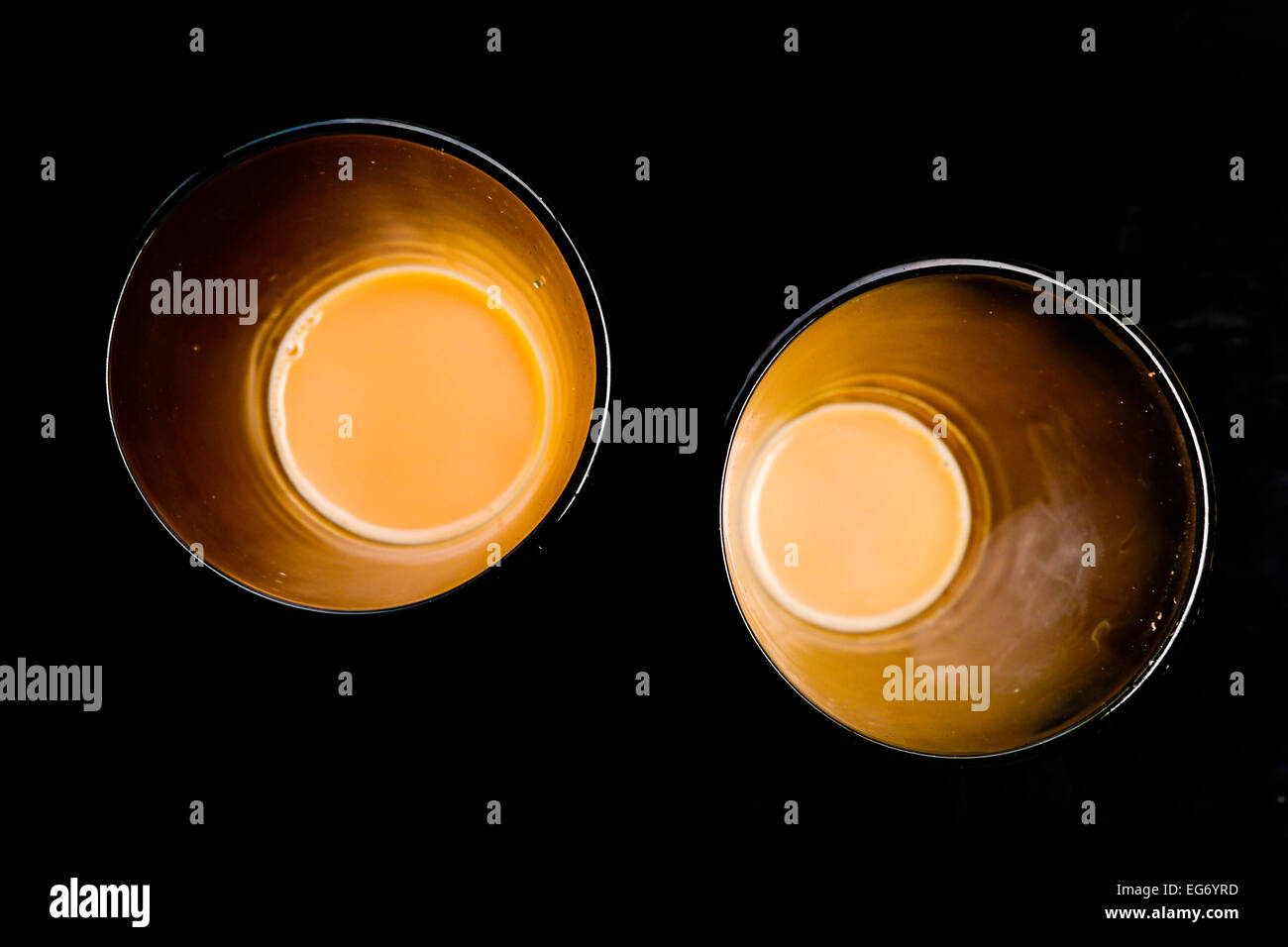 Two cups of india s famous chai or tea milky sweet tea stock photo
