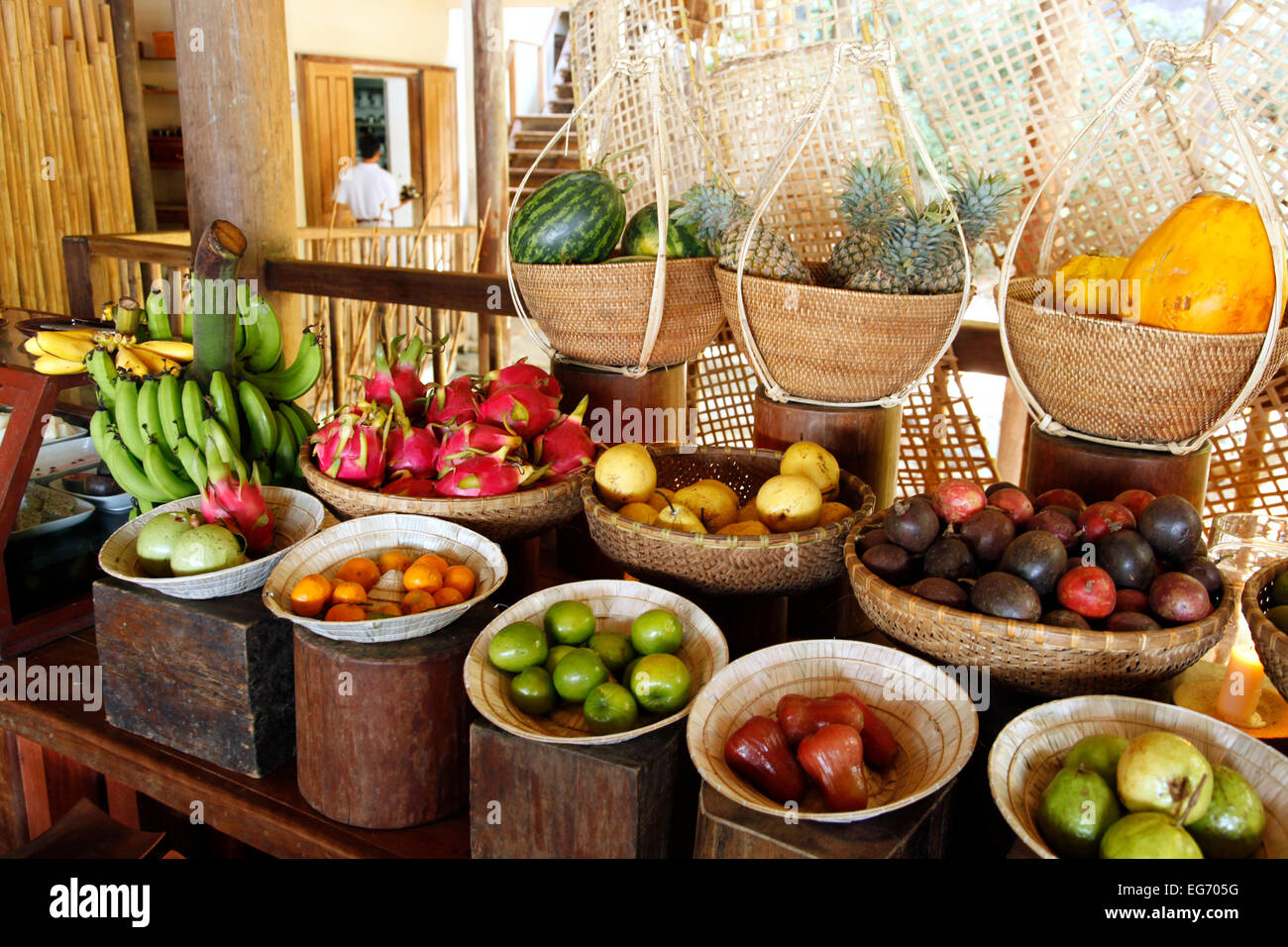 Fruit at Six Senses Ninh Van Bay Resort in Khanh Hoa, Vietnam. Stock Photo