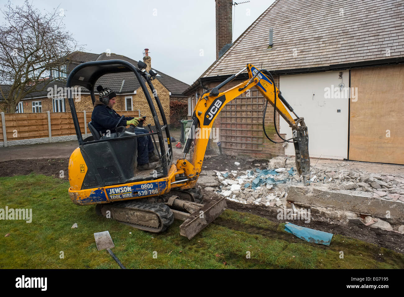 A home improvement project renovation demolition digging up footings