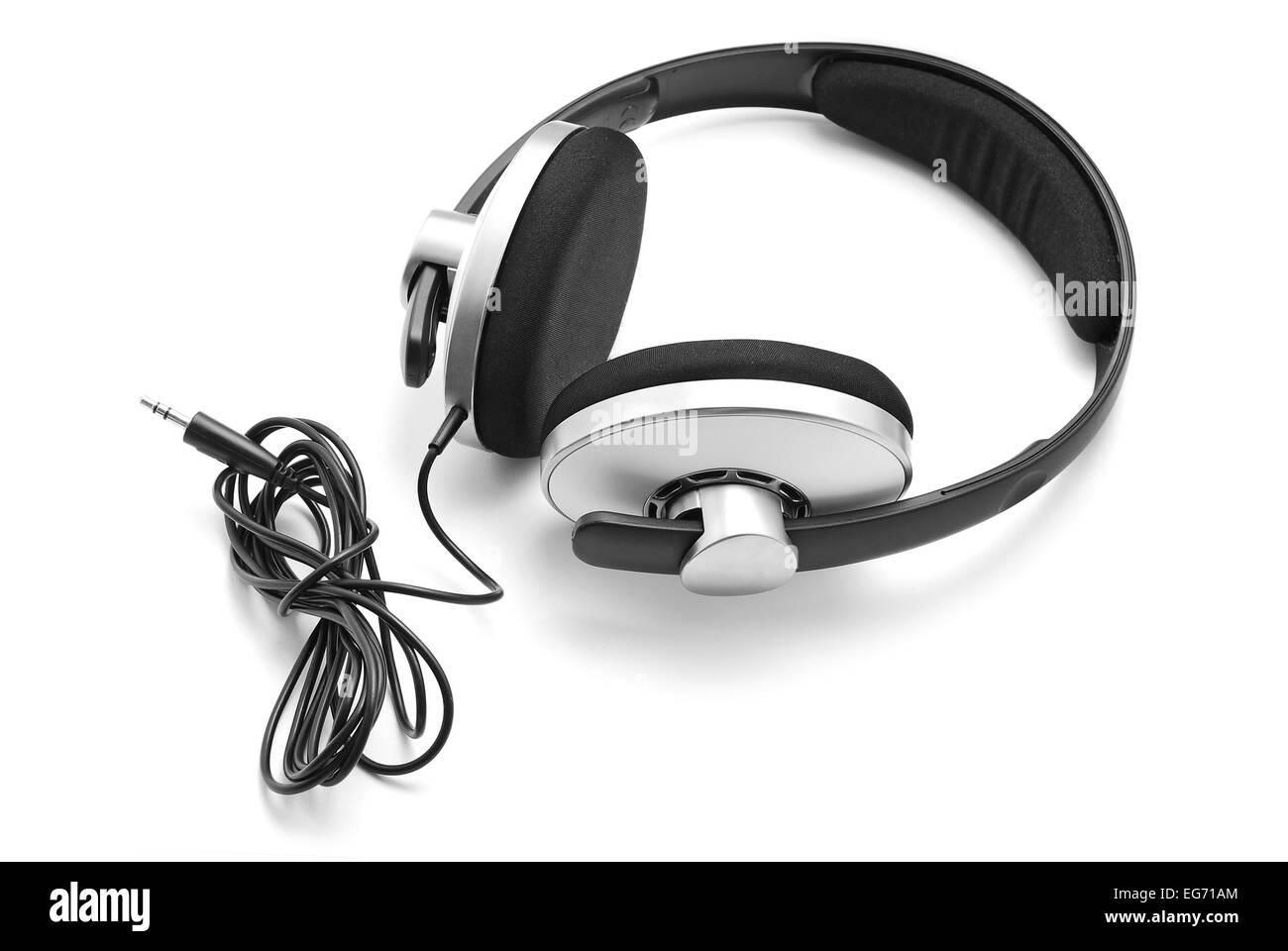 wire headphones isolated on white Stock Photo