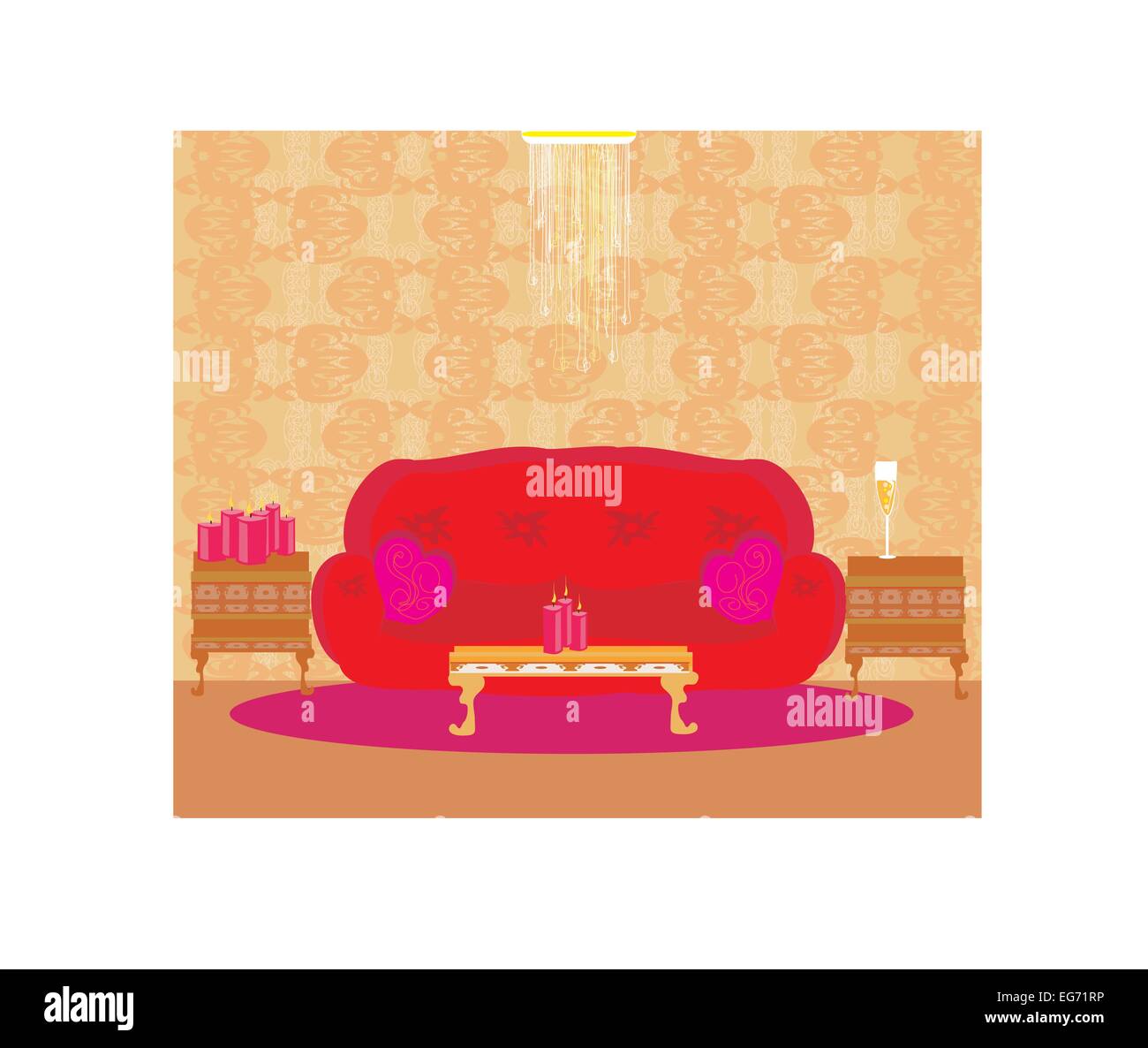 Fashionable interior of living room - vector Stock Vector Image & Art ...