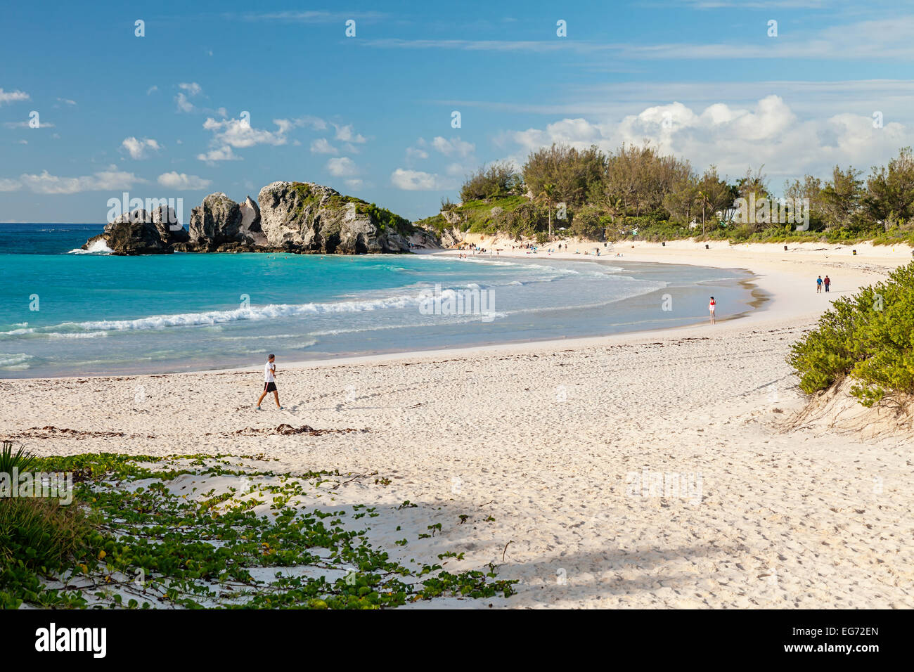 Beautiful Horseshoe Bay beach on the south shore of Bermuda Stock Photo