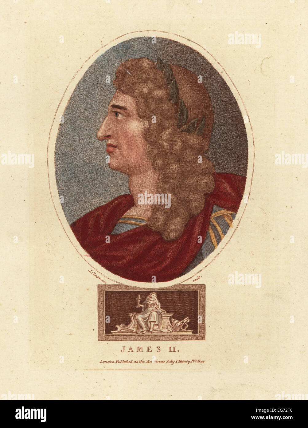 Portrait of King James II (1633-1701), King of England and Scotland. Stock Photo