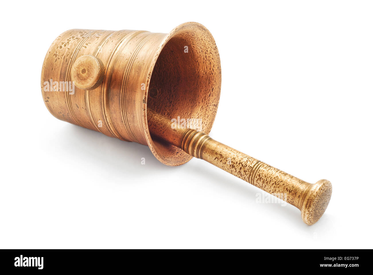 vintage brass mortar and pestle Stock Photo - Alamy