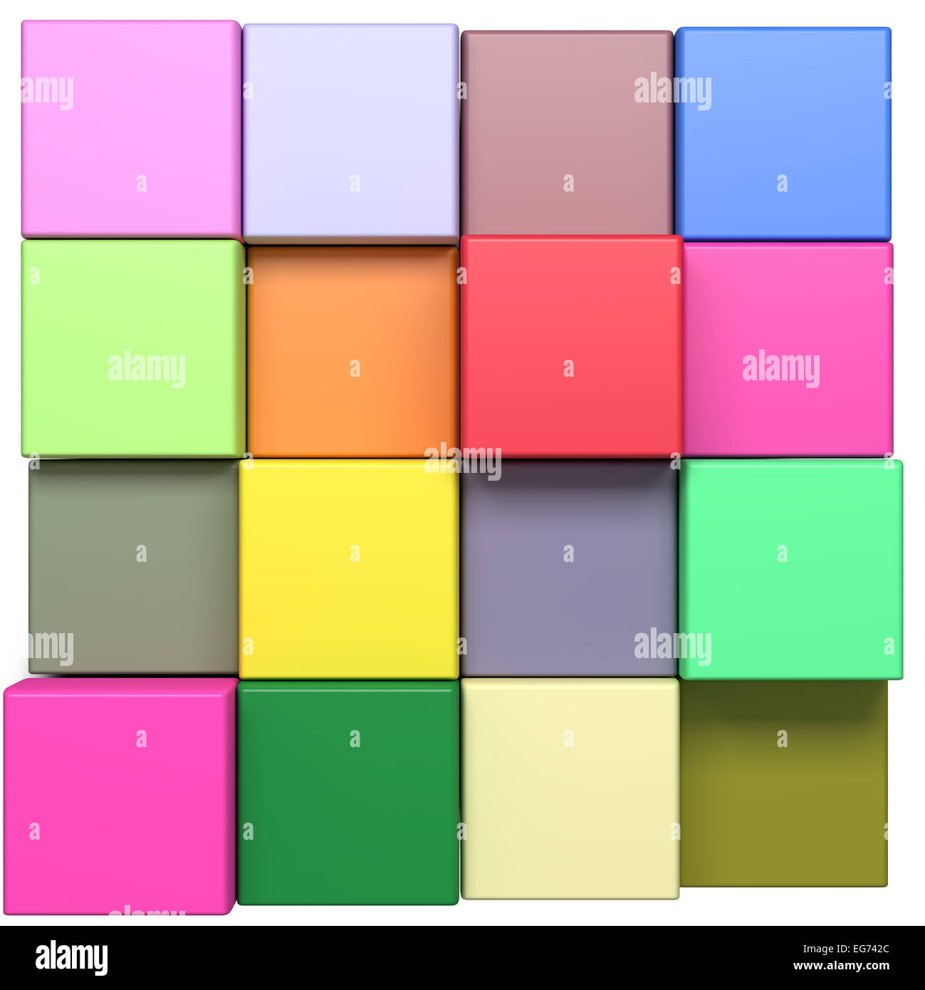3d rendering with cubes of a lot of colors Stock Photo - Alamy