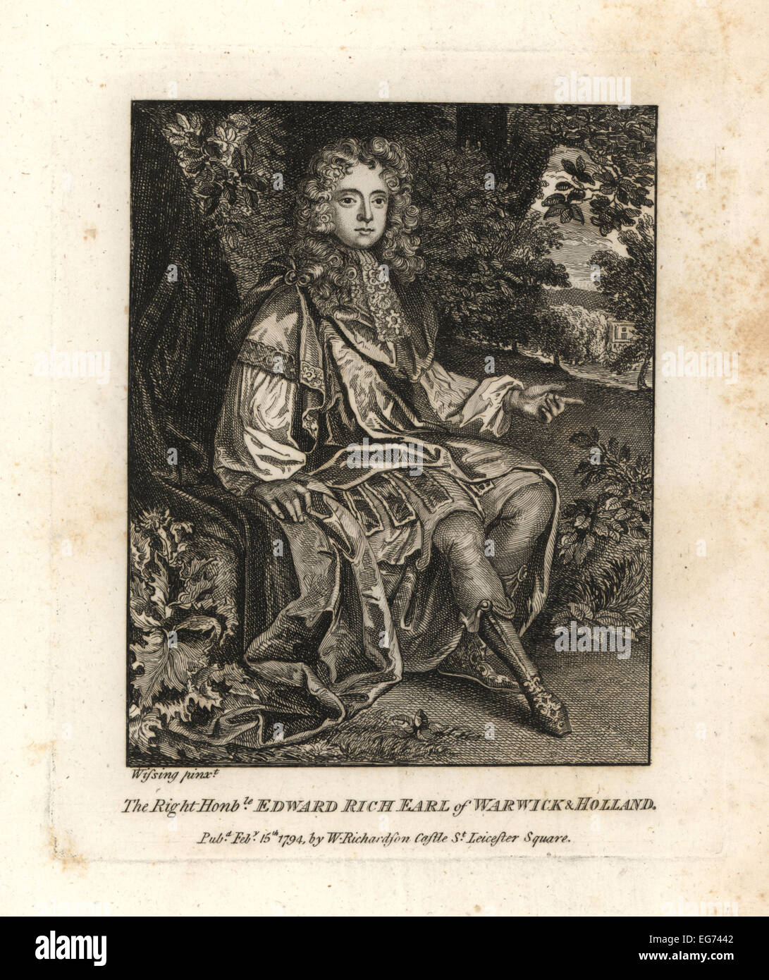 Edward Rich, 6th Earl of Warwick and Holland, English peer, 1673-1701. Stock Photo