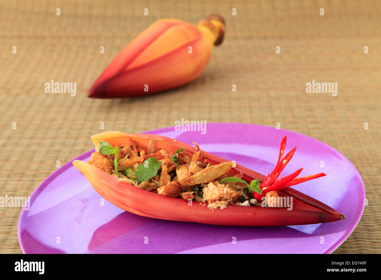 Banana blossom salad, Cambodian dish Stock Photo Alamy
