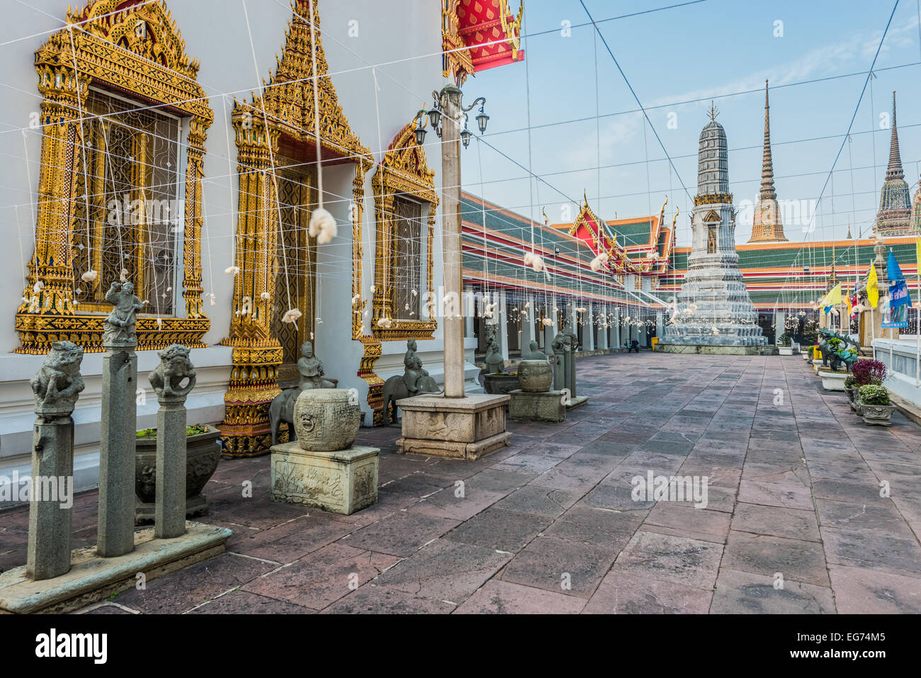 temple interior details Wat Pho temple Bangkok Thailand Stock Photo - Alamy