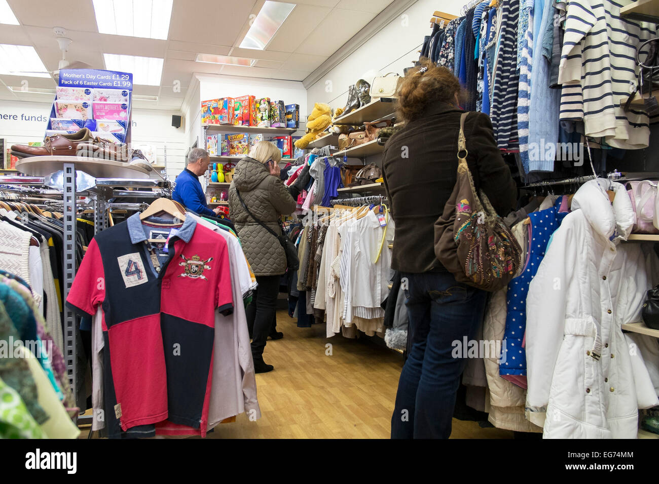 The interior of a charity shop Stock Photo Alamy