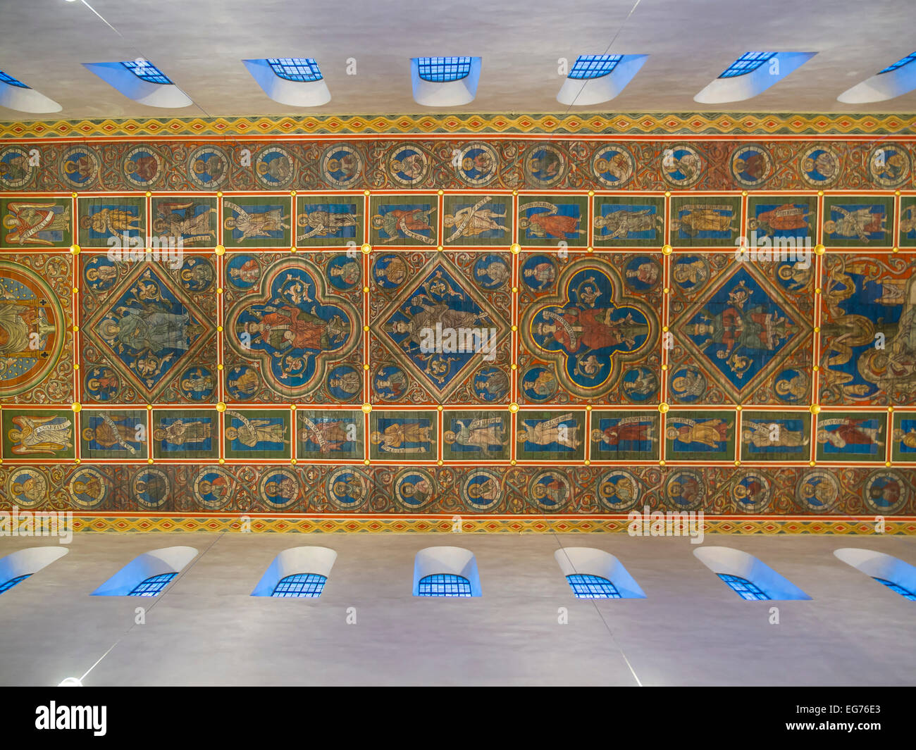 Germany, Hildesheim, wooden ceiling of St Michael's Church Stock Photo