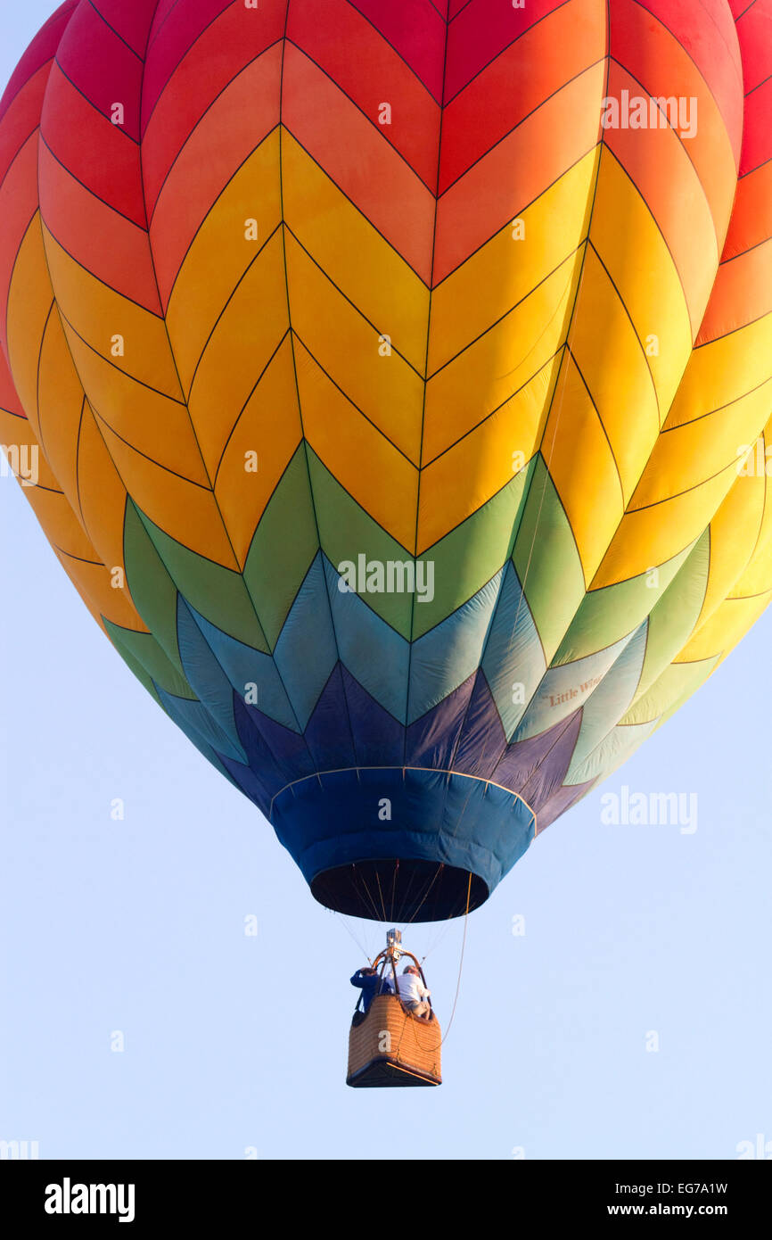 Hot air balloon over Boise, Idaho, USA. Stock Photo