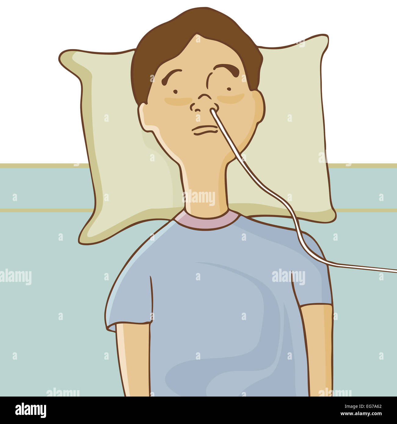 An image of a man in the hospital with a feeding tube Stock Photo Alamy