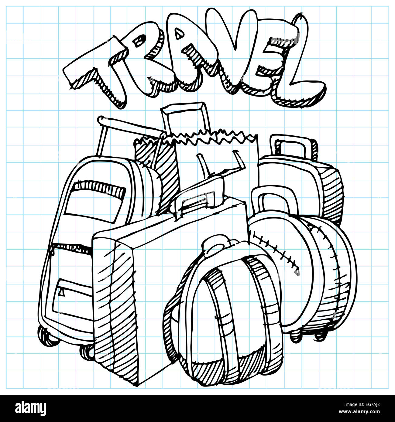 An image of a travel bag drawing Stock Photo Alamy