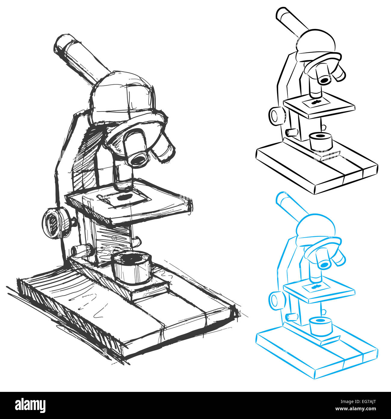 Drawing of a microscope Cut Out Stock Images & Pictures - Alamy