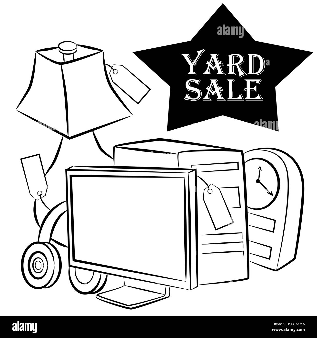 Yard Sale Clip Art Black And White