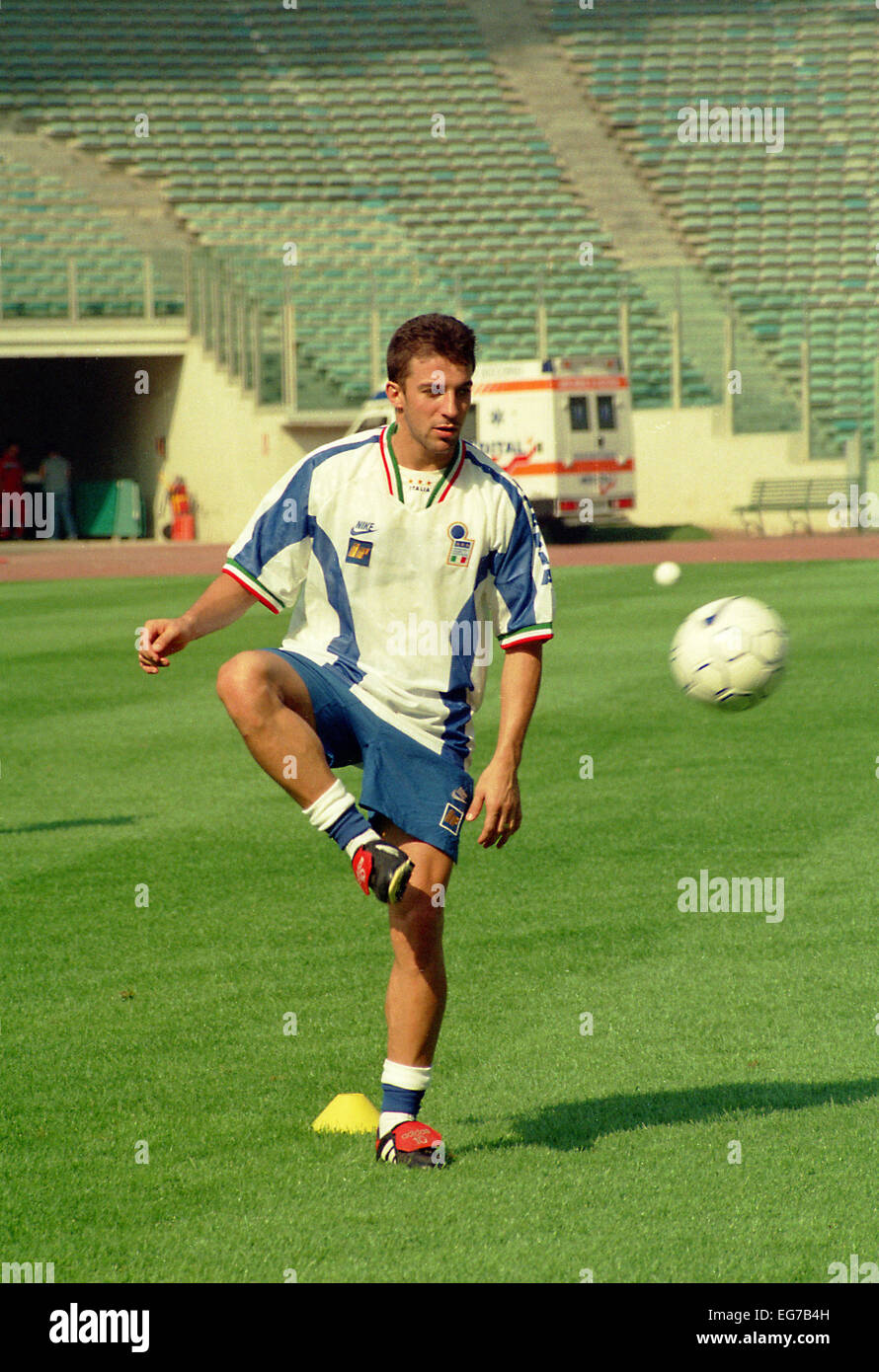 Italian striker Alessandro del Piero during International training session in the Stadio olympico in Rome Stock Photo