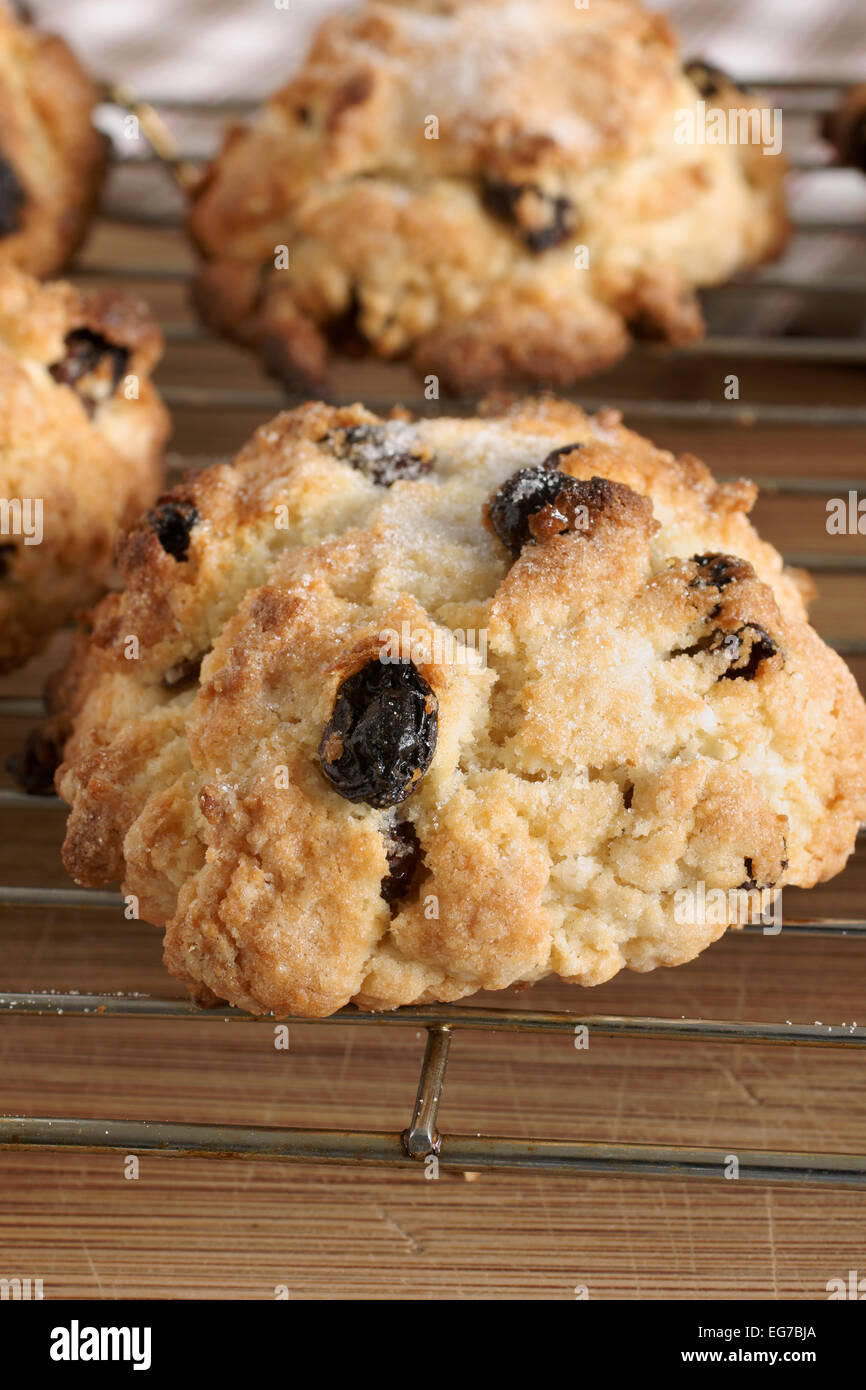 Rock Cakes light crumbly cakes filled with dried fruit Stock Photo Alamy