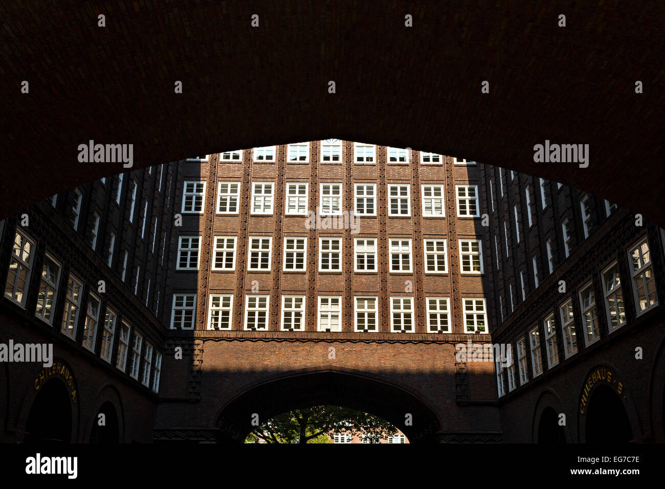 Chile House (Chilehaus) detail, Hamburg, Germany, Europe Stock Photo