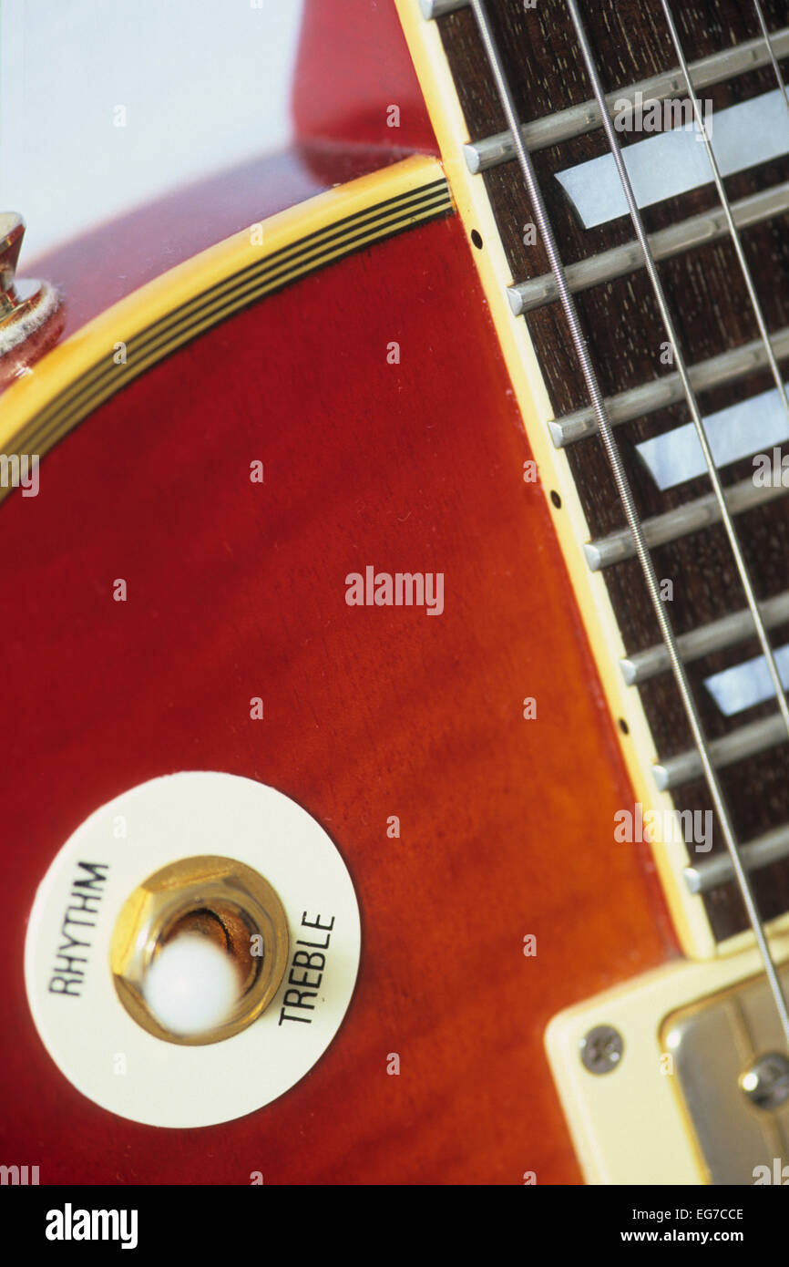 Still life image of a Les Paul Style Electric  guitar Stock Photo