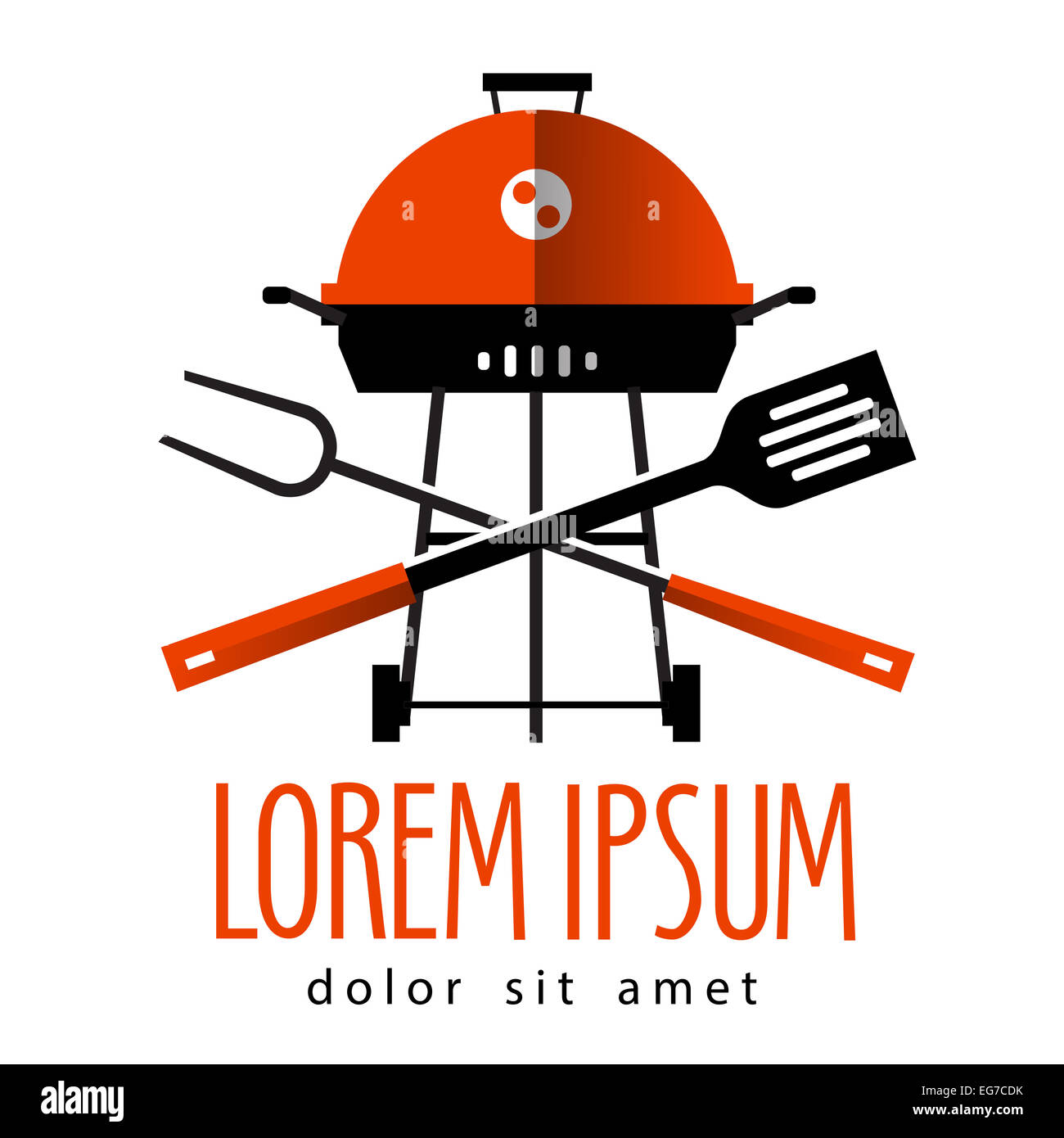 simple silhouette. Barbecue on a white background. vector illustration Stock Photo