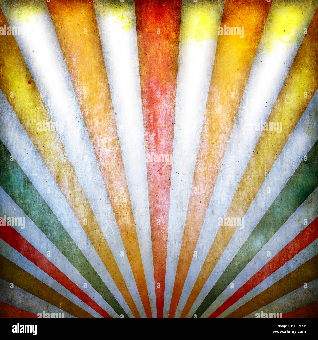 Vintage background with multicolor sunbeams Stock Photo