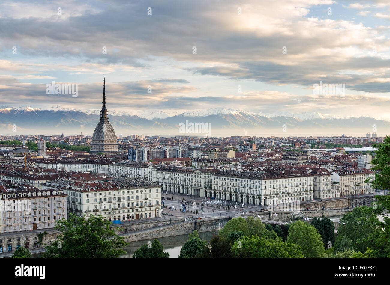 Turin (Torino), high definition panorama Stock Photo