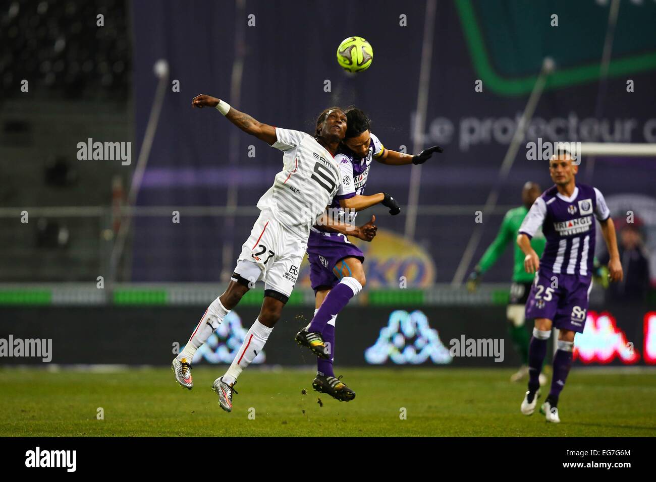 Mahamadou Habibou/Abel Aguilar - 14.02.2015 - Toulouse/Rennes - 25eme journee de Ligue 1.Photo : Manuel Blondeau/Icon Sport Stock Photo