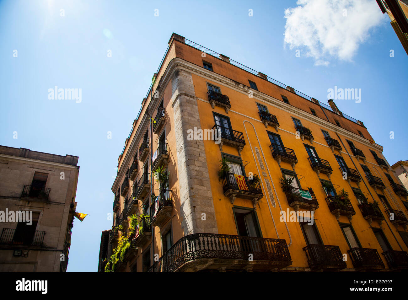 Street of Girona, Spain Stock Photo