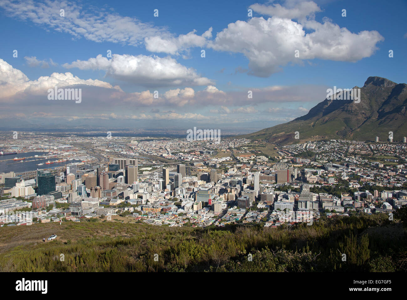City centre Cape Town below Table Mountain South Africa Stock Photo