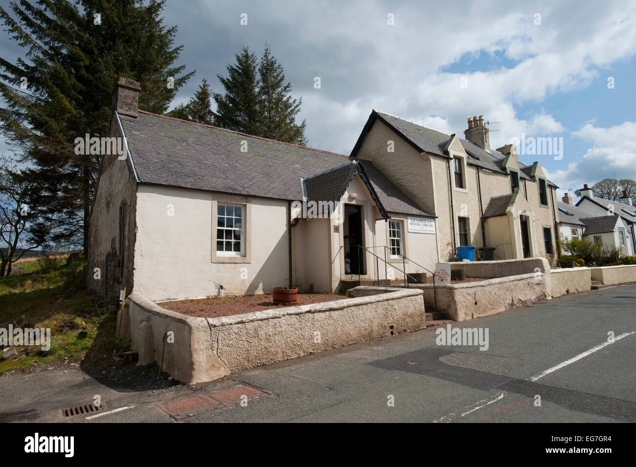 The Leadhills Miners' Library, built in 1741 and also known as the Allan Ramsay Library, or The Leadhills Reading Society, house Stock Photo