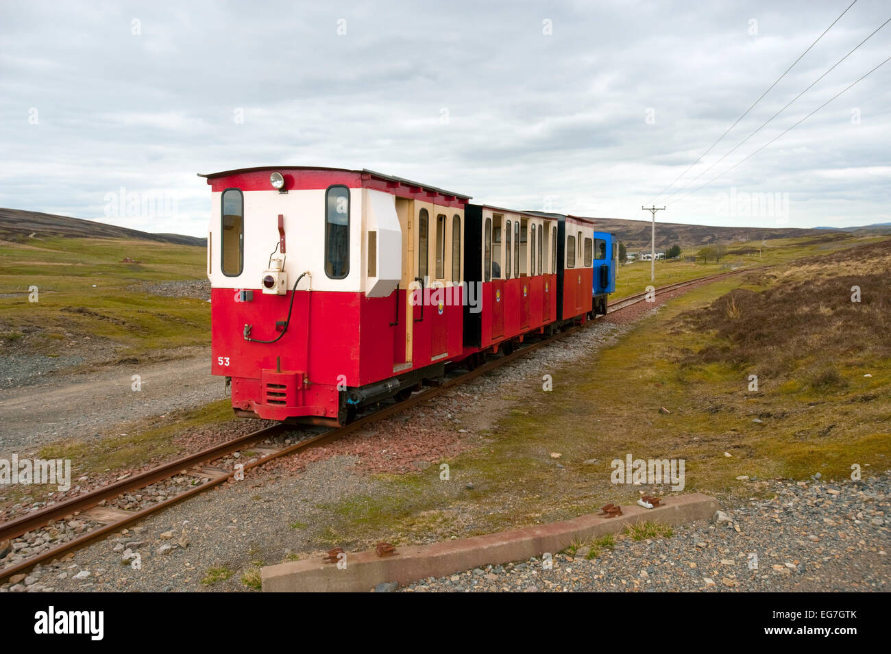 Train on the Wanlockhead and leadhills railway. Leadhills is a village in South Lanarkshire, Scotland, 5¾ miles WSW of Elvanfoot Stock Photo