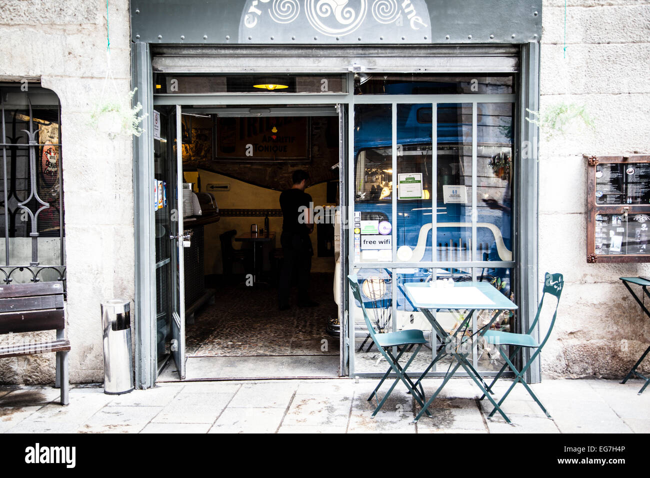 Restaurant at Girona, Spain Stock Photo