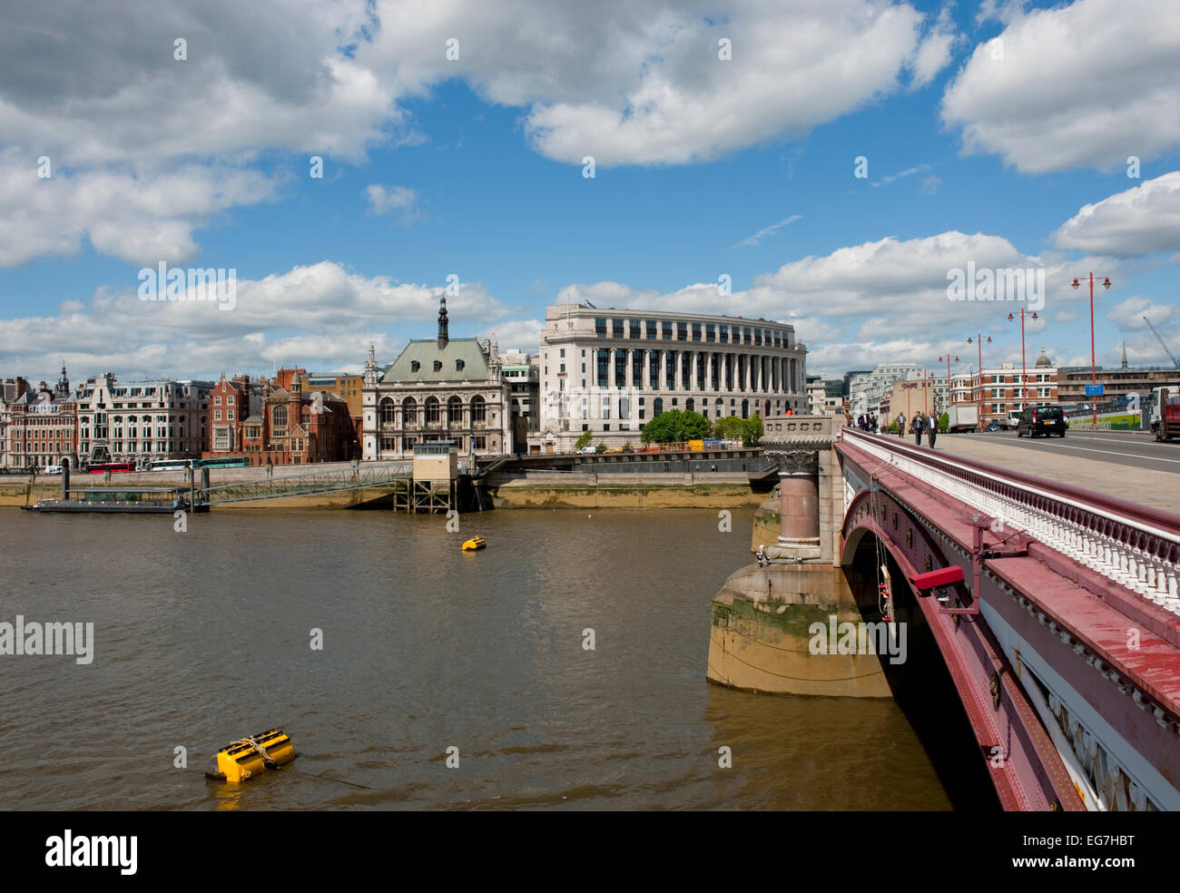 Looking north across Blackfriars bridge. Stock Photo