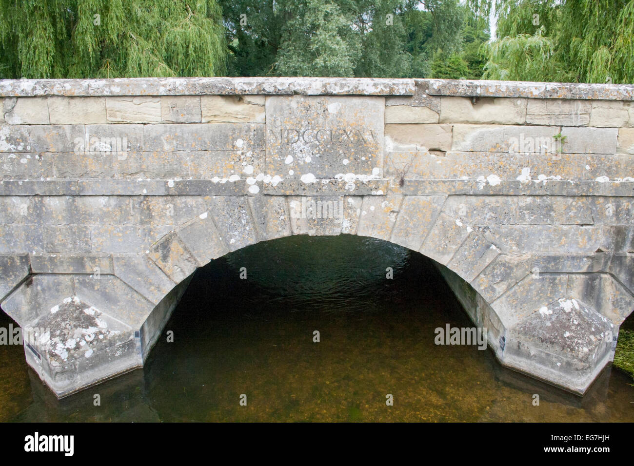 Bridge arch over river in Southern England Stock Photo