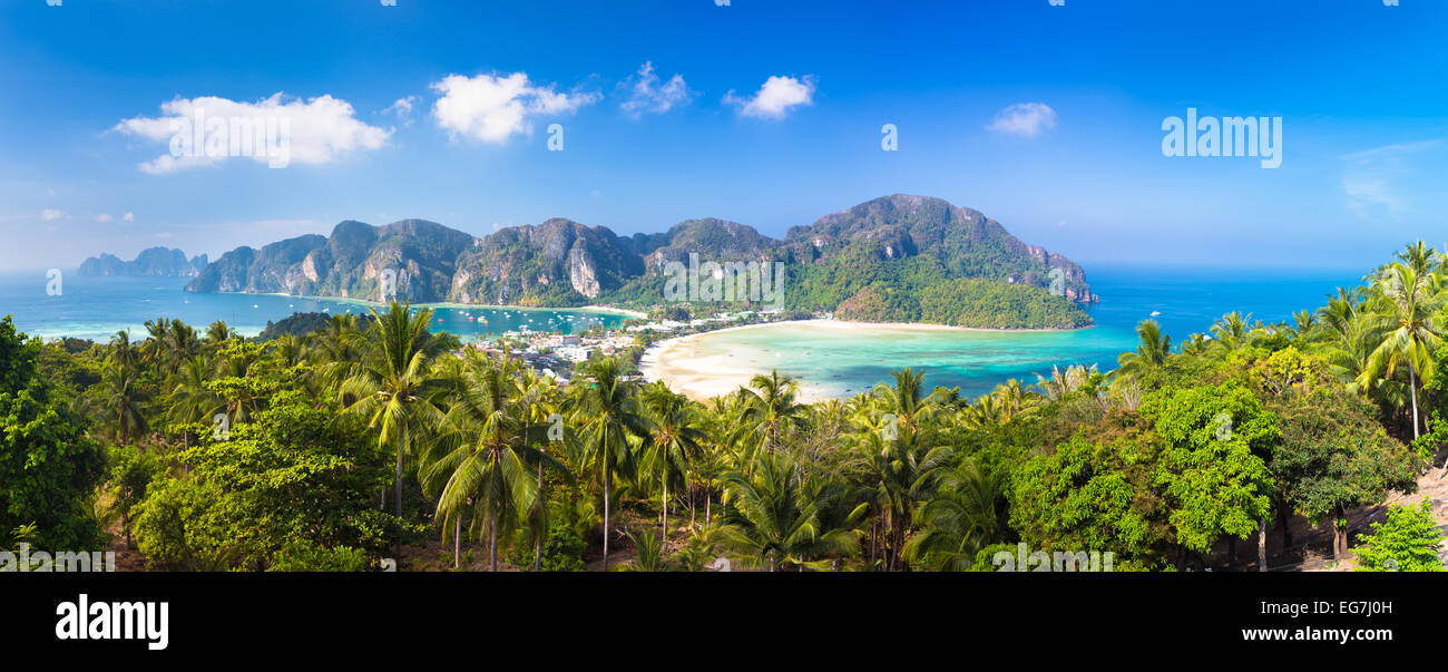 Lush tropical island: Phi-Phi Don, Thailand. Stock Photo