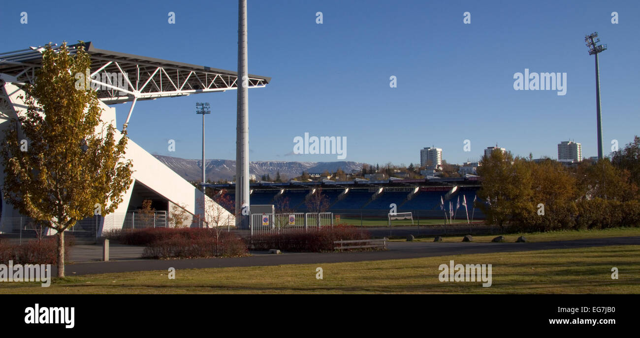 Laugardalsvöllur stadium. Reykjavik, Iceland Stock Photo