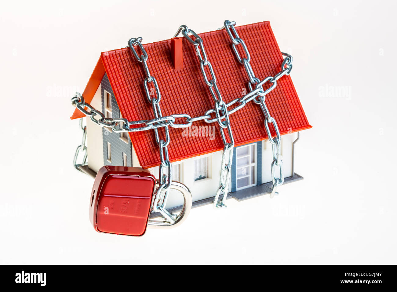 Symbolic image, safety at home, burglary prevention, steel chain and