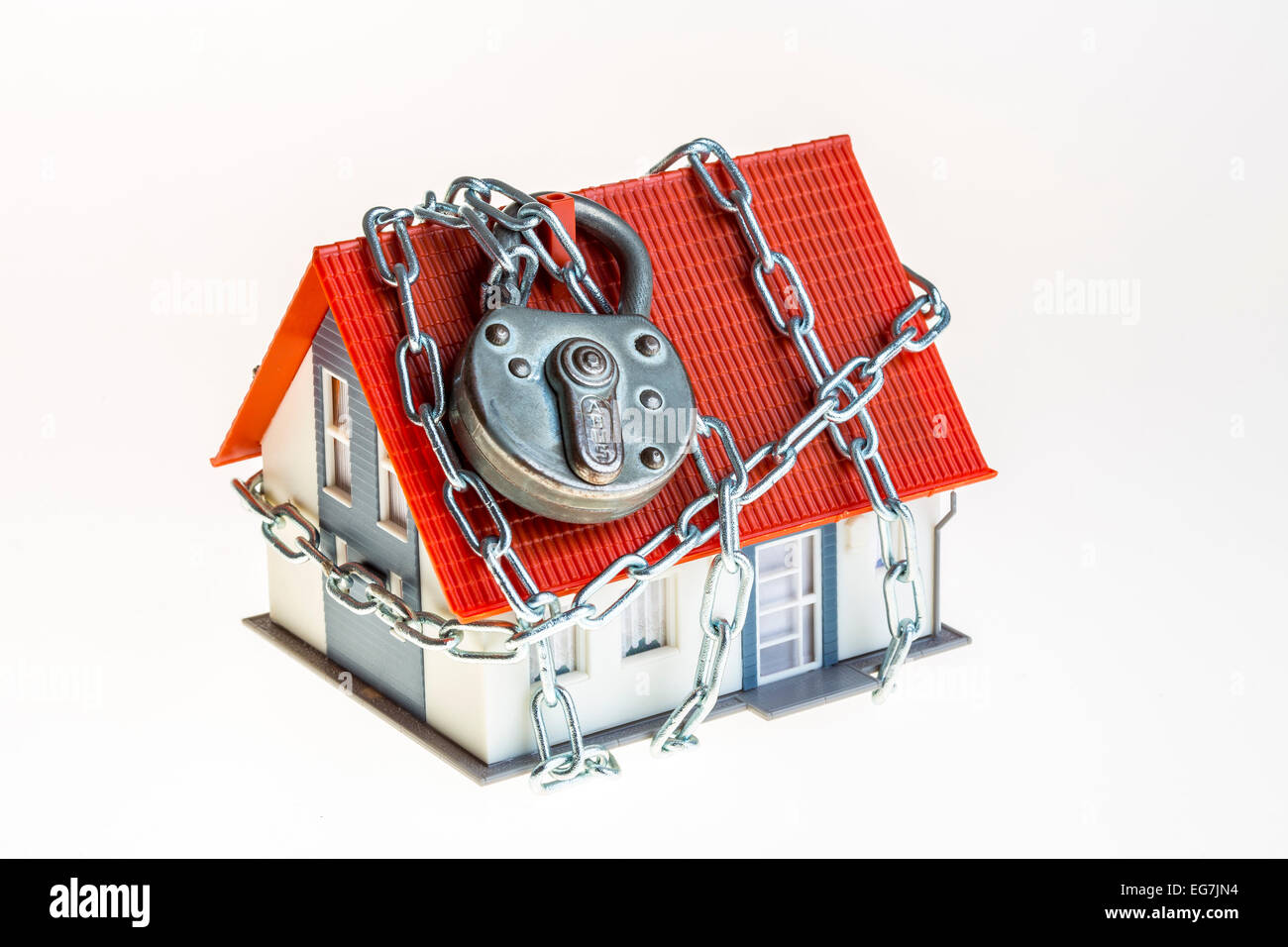 Symbolic image, safety at home, burglary prevention, steel chain and