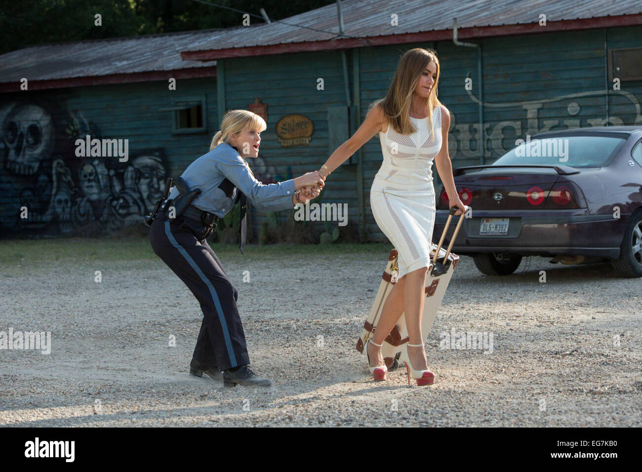 Hot Pursuit, originally titled Don't Mess with Texas, is an upcoming American action comedy film directed by Anne Fletcher and written by David Feeney and John Quaintance. The film stars Reese Witherspoon and Sofía Vergara. The film is scheduled to be released on May 8, 2015, by Warner Bros. Pictures Stock Photo
