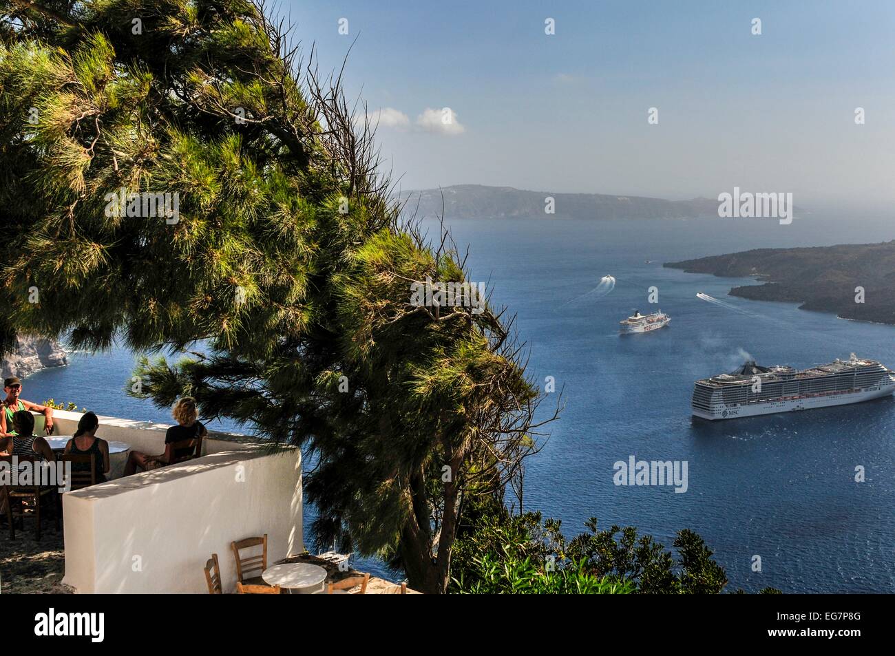 Santorini boat nea kameni hi-res stock photography and images - Alamy