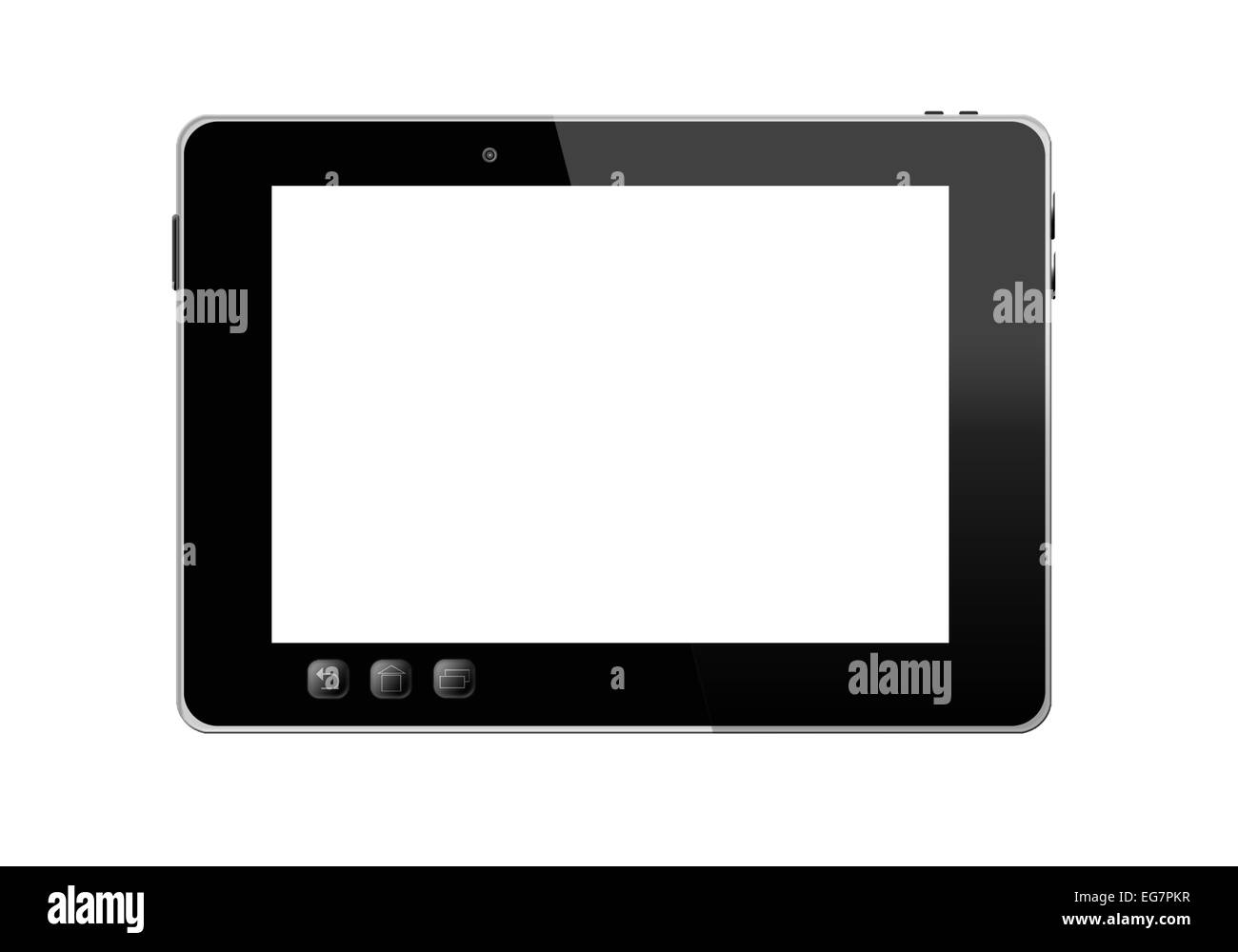 black empty tablet isolated on white background Stock Photo