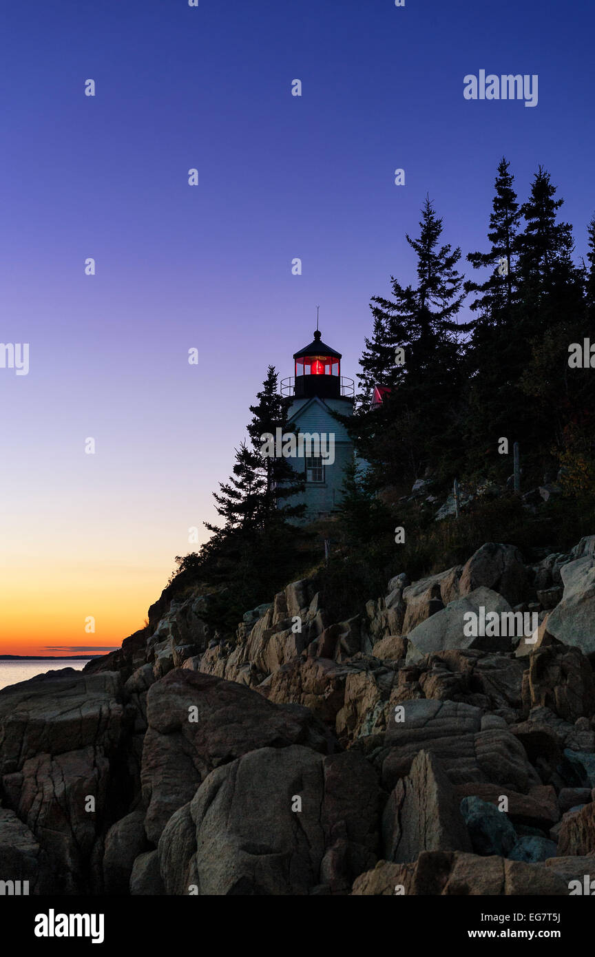 Bass Harbor Lighthouse, Acadia National Park, Mt, Desert Island, Maine, USA Stock Photo