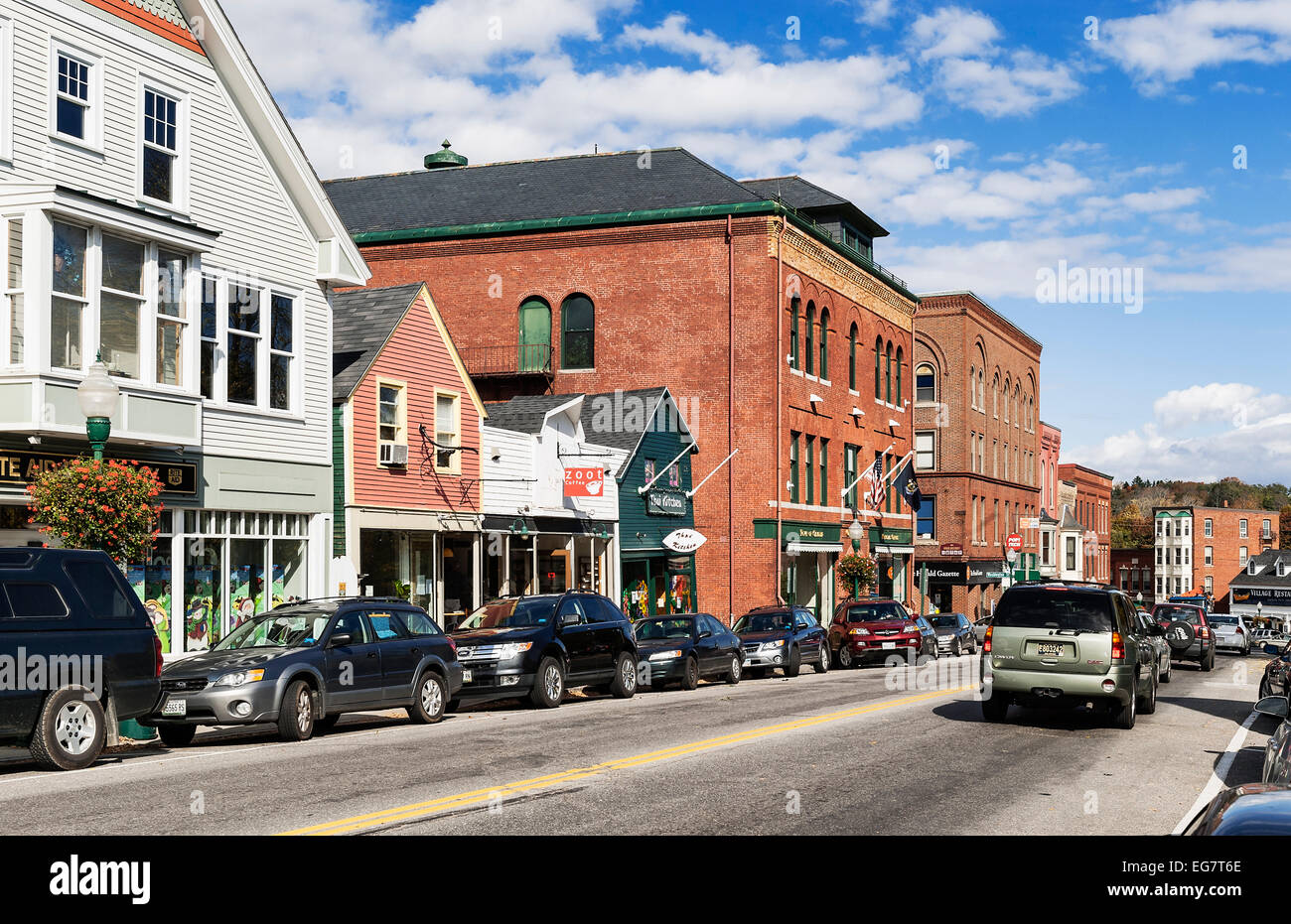 Downtown, Camden, Maine, ME, USA Stock Photo Alamy