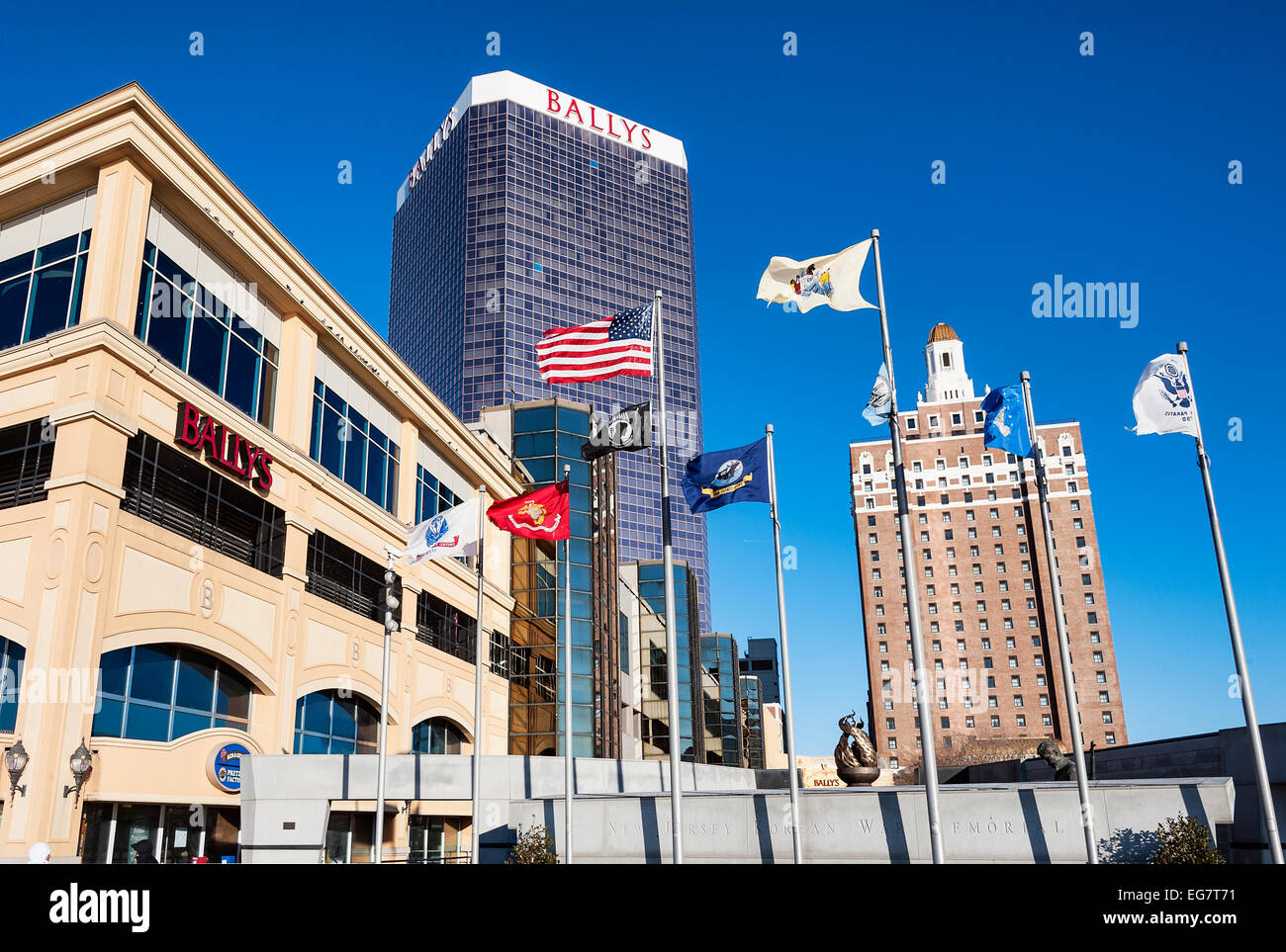 Exterior of Bally's and Claridge casino, Atlantic City, New Jersey, USA Stock Photo