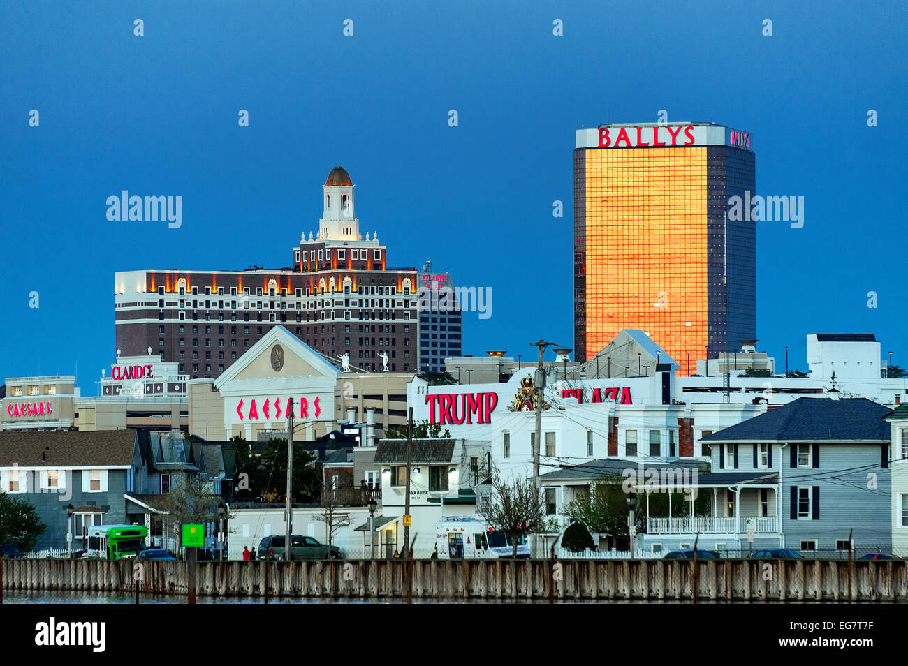 Atlantic City skyline at night, New Jersey, USA Stock Photo
