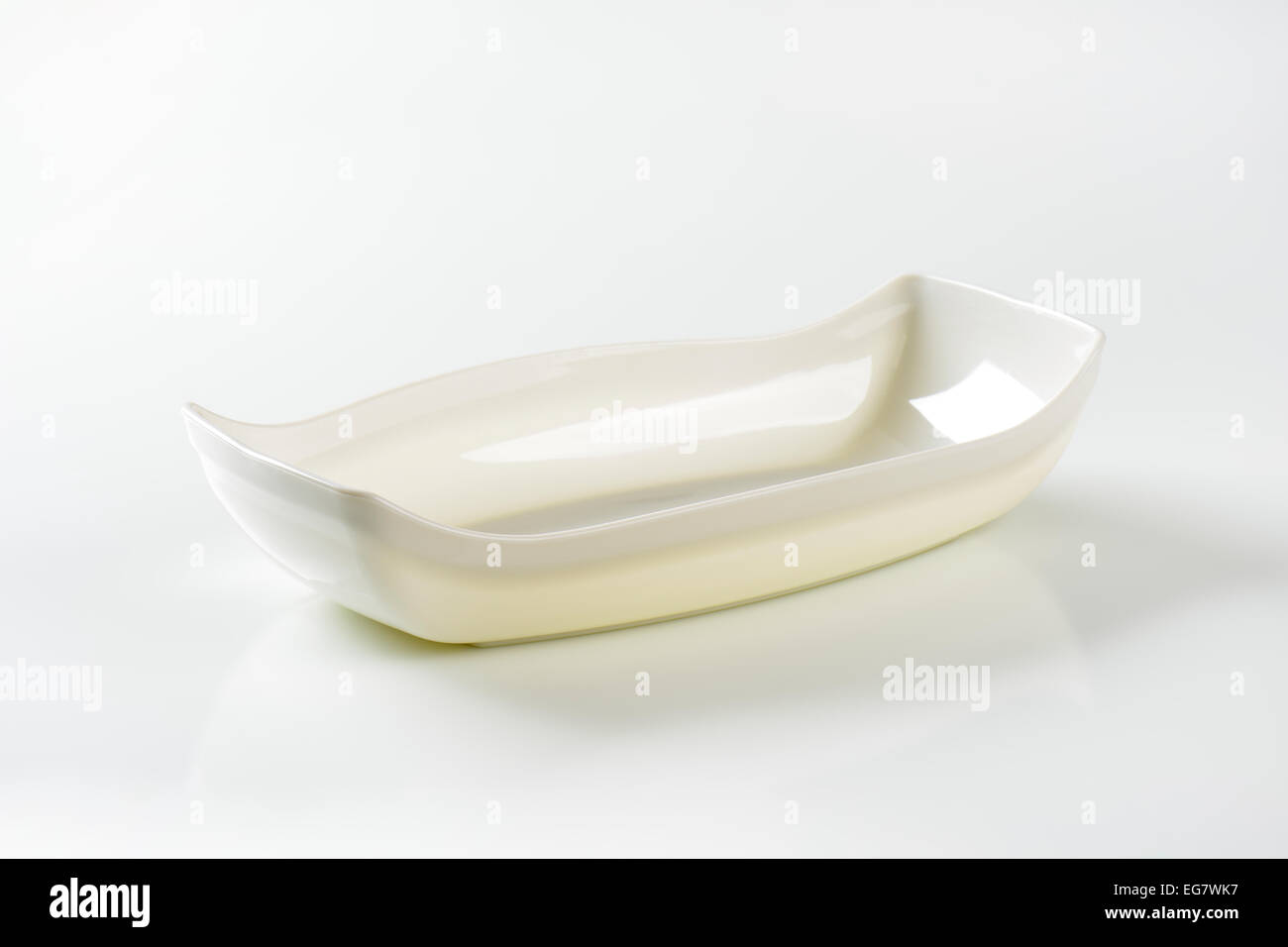 Deep boat shaped serving dish Stock Photo