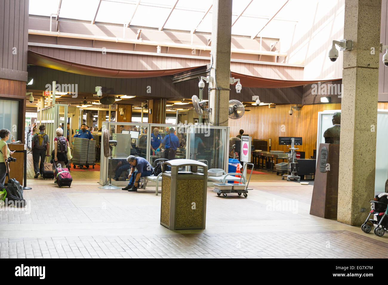 Security /TSA checkpoint at the airport in Kauai Hawaii Stock Photo Alamy