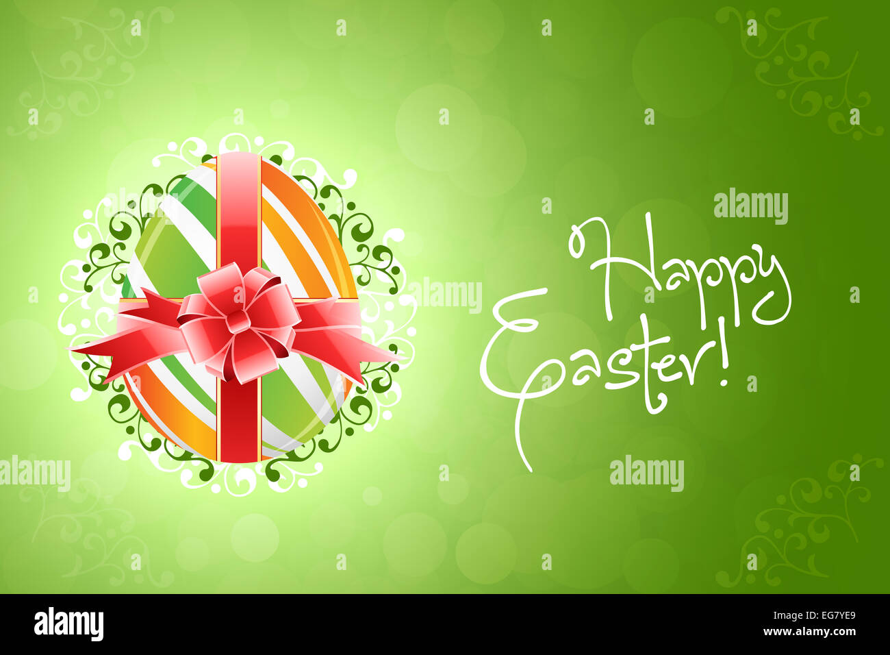 Easter Egg Background with Ribbon and Bow Stock Photo - Alamy