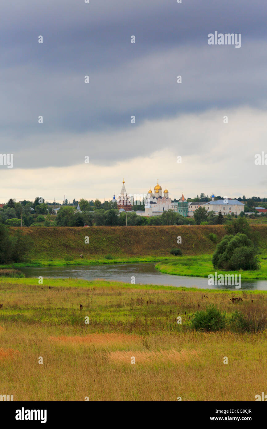 Landscape with Moskva river, Mozhaysk, Moscow region, Russia Stock Photo
