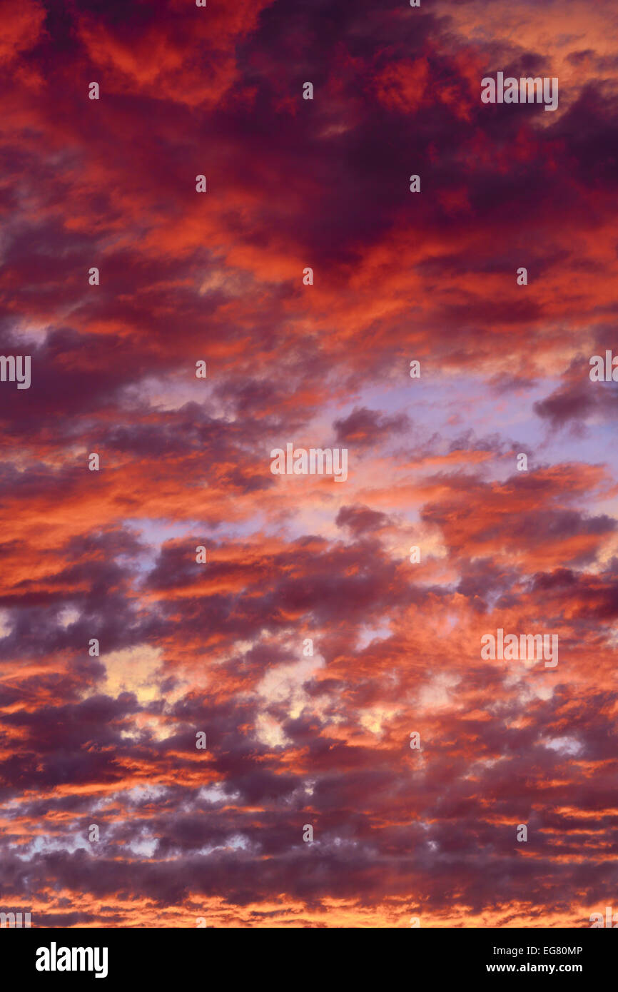 Clouds on sunset sky, background Stock Photo